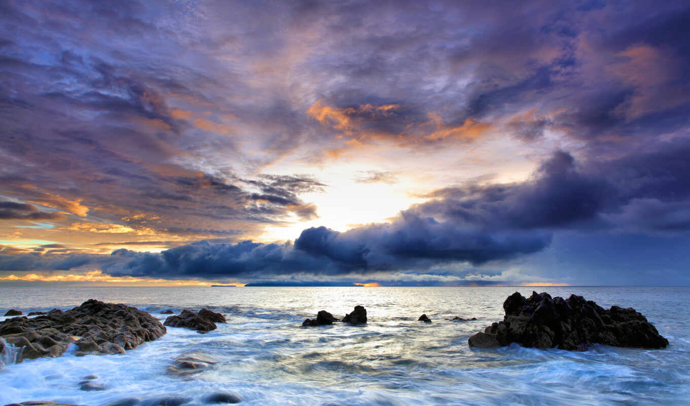 небо, буря, закат, water, море, фоны, oblaka, article, камни, скалы