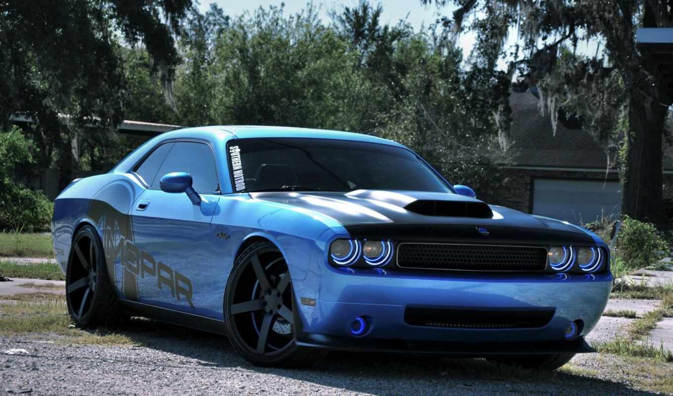 trees, auto, tuning, cars, dodge, challenger