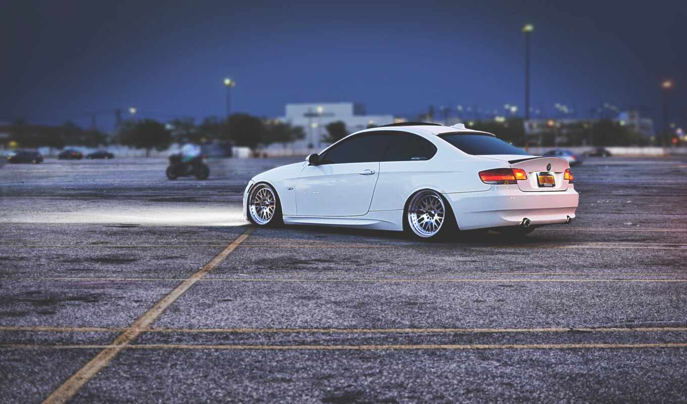 white, white, evening, tuning, bmw, position