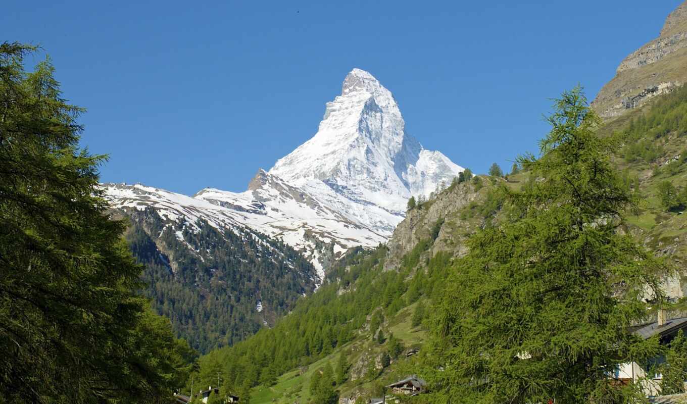 view, swiss, mountains, the alps, pencils, zermatt, matterhorn