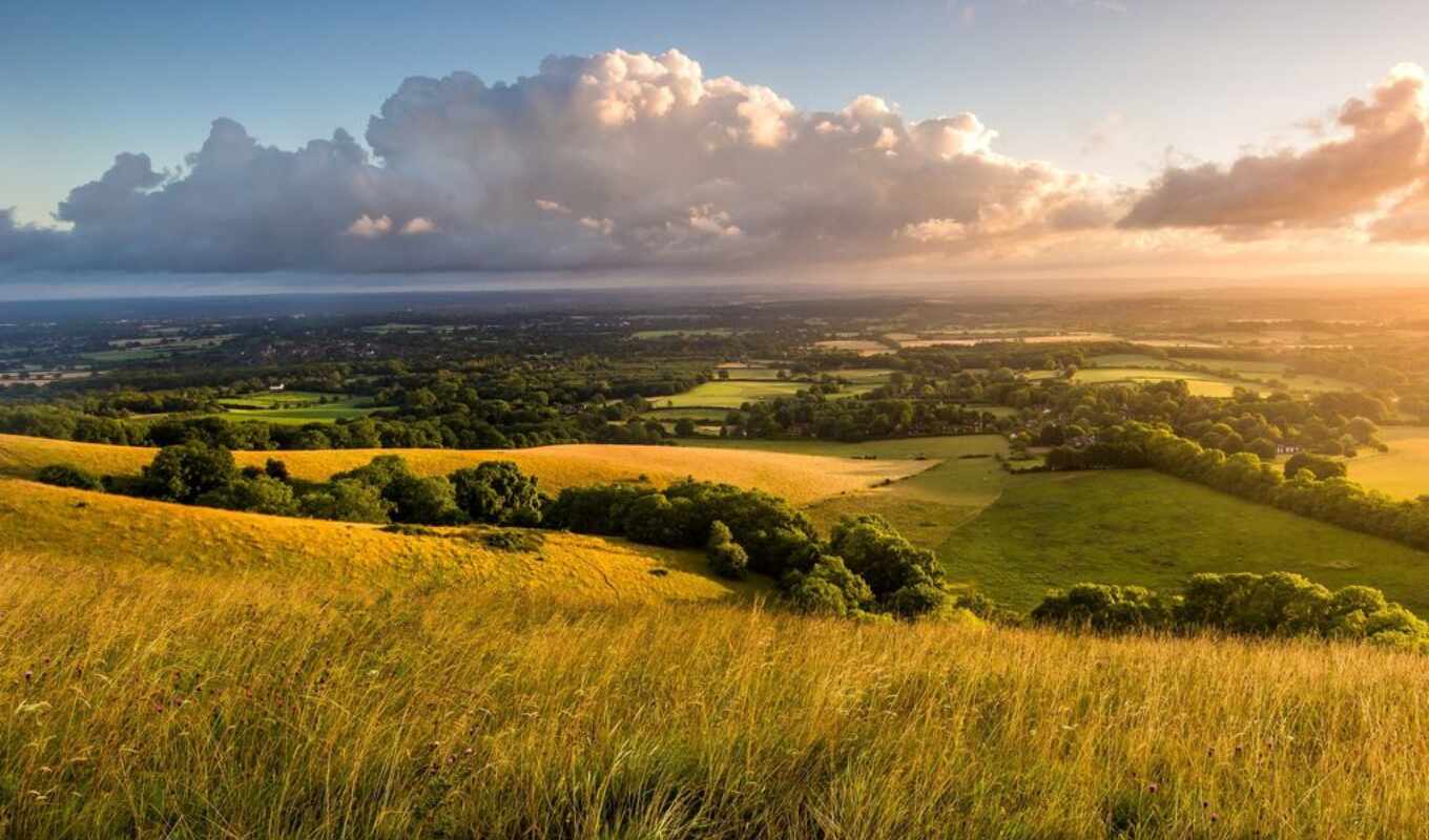 nature, sky, sunrise, landscape, Great Britain, uk, morning, trees, rural, all - terrain vehicle, margin