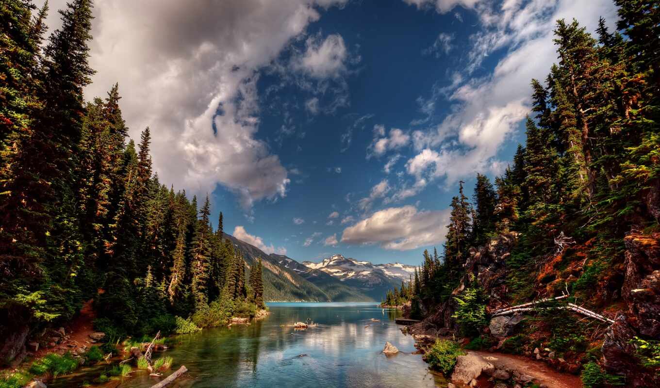 озеро, природа, гора, landscape, красивый