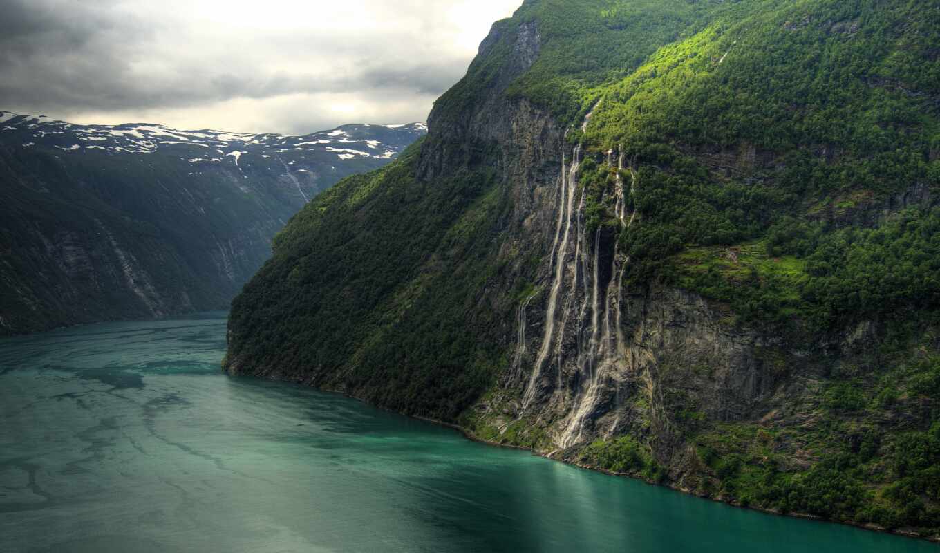 красивый, fjord, сестричка, norwegian