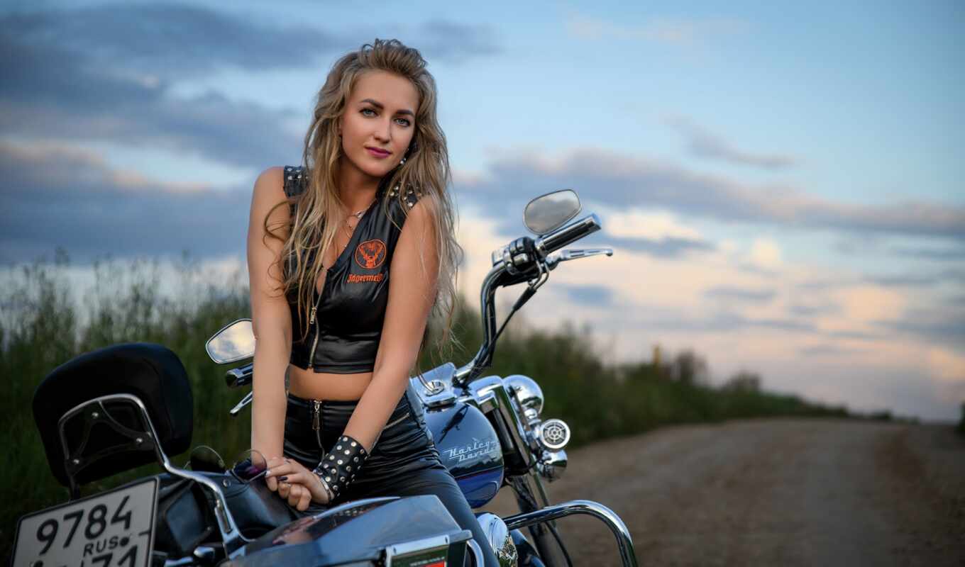 девушка, мотоцикл, blonde, евгений