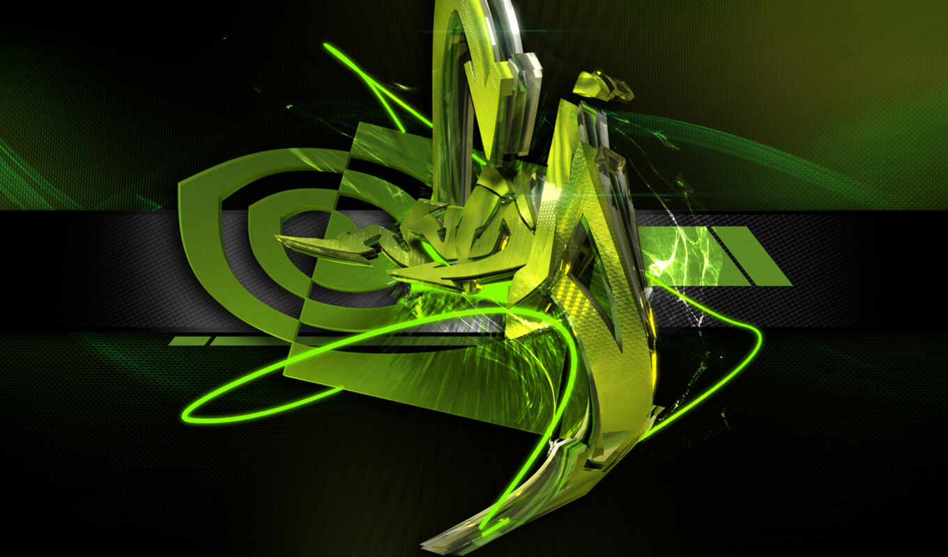 logo, green, nvidia, 3d