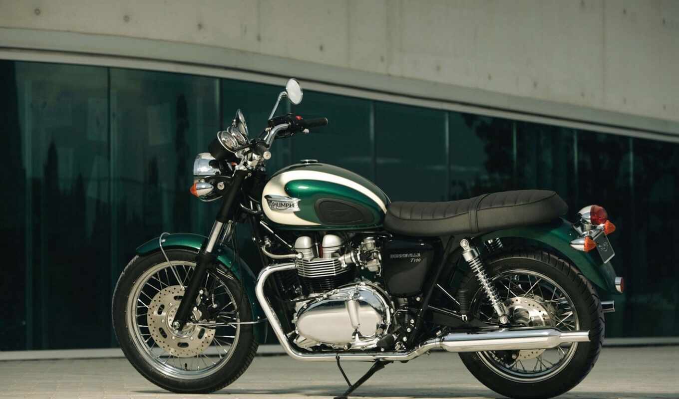 triumph, bonneville, and, motorcycle, the, мотоцик