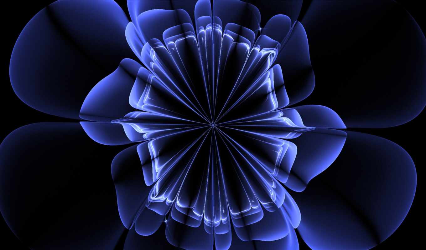 art, цветы, blue, abstract, illustration, fractal