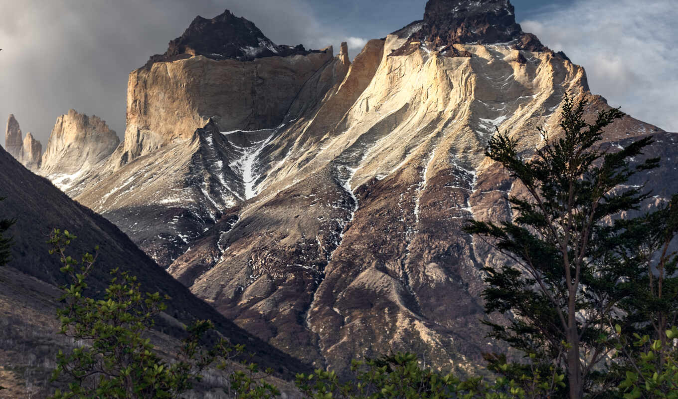 гора, del, park, paine, chile, patagonia, national, torre