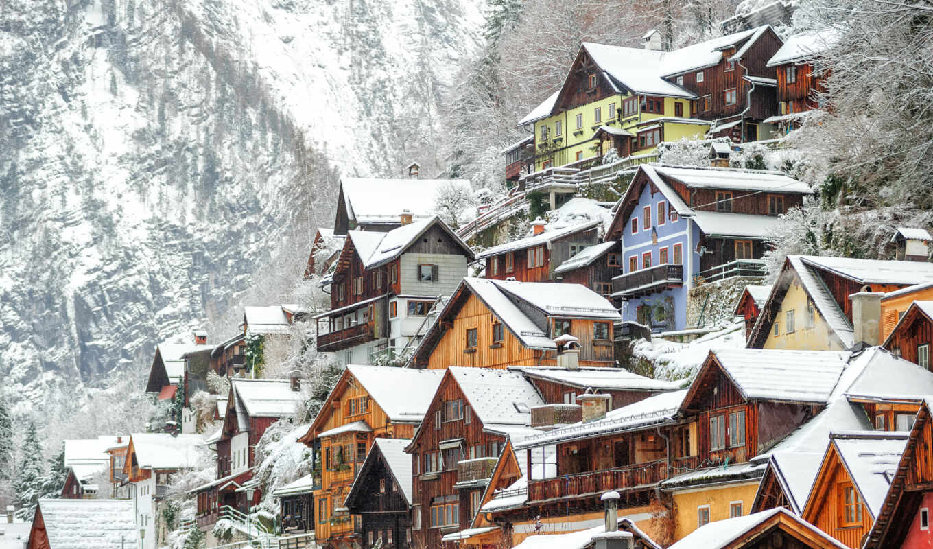 house, город, снег, winter, австрия, hallstatt, funny, comics, austrian, prank