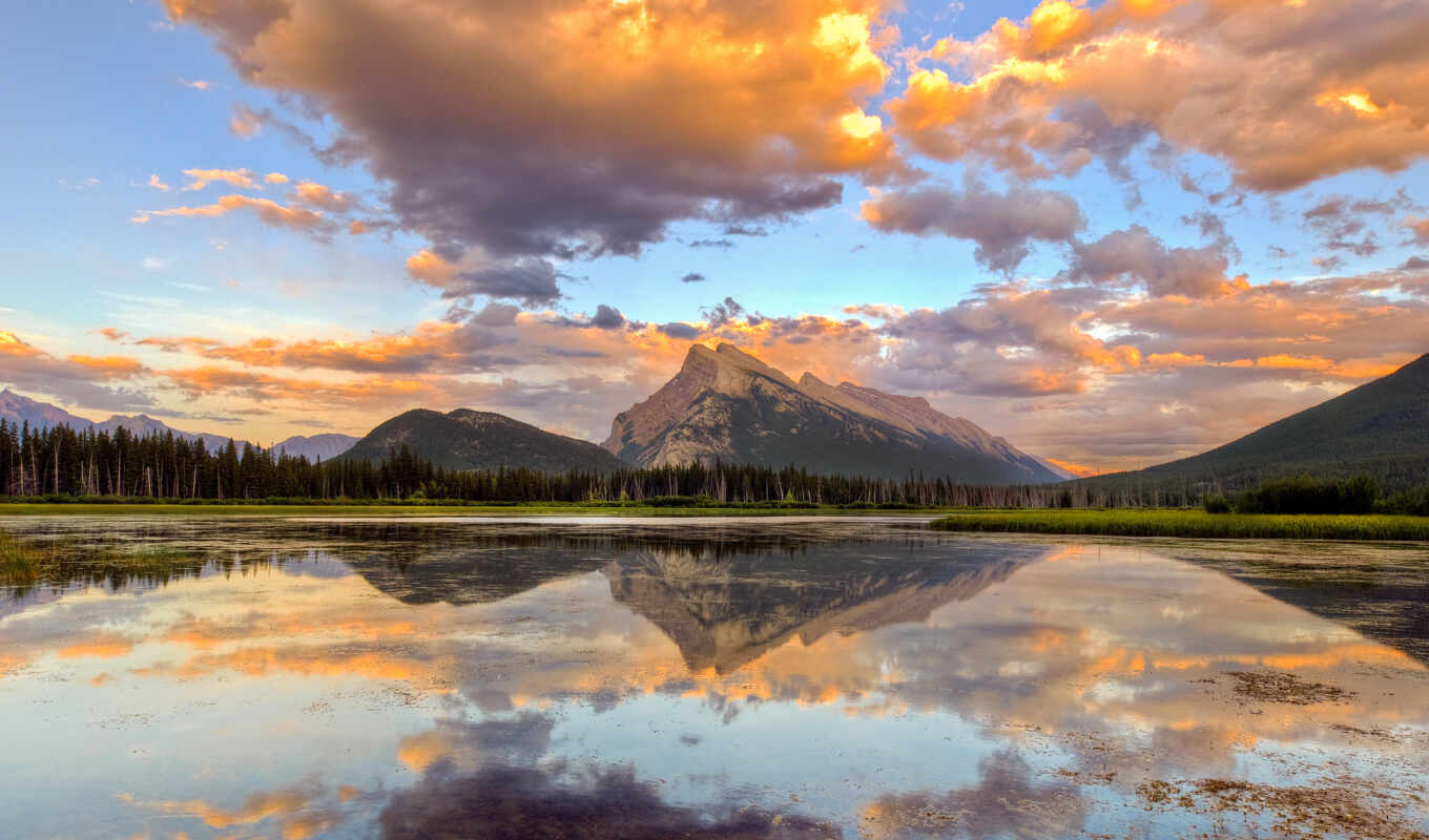 озеро, природа, небо, ipad, new, красивые, retina, канадский, горы, живописными