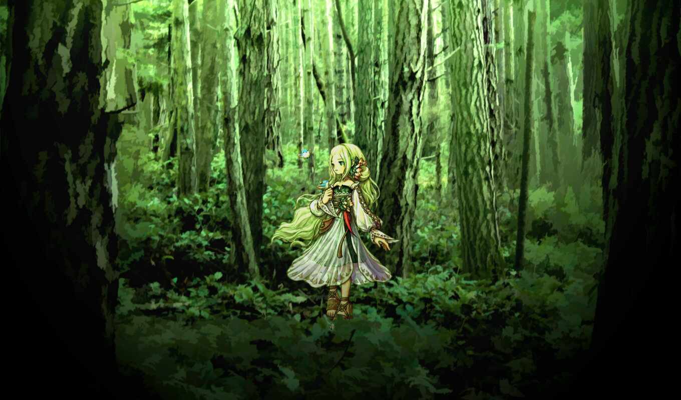 девушка, anime, лес, images, fantasy