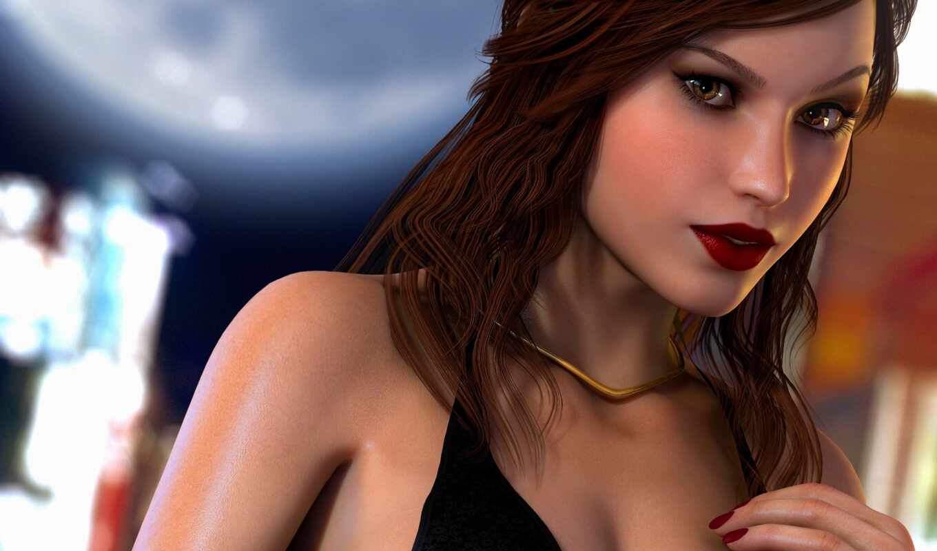 view, girl, hair, rendering, tomb, raider, Lara, croft