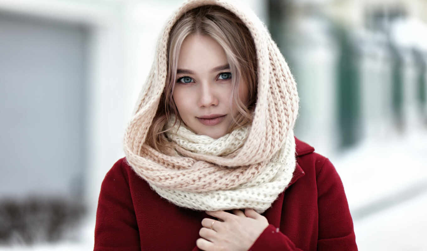 девушка, женщина, winter, шарф