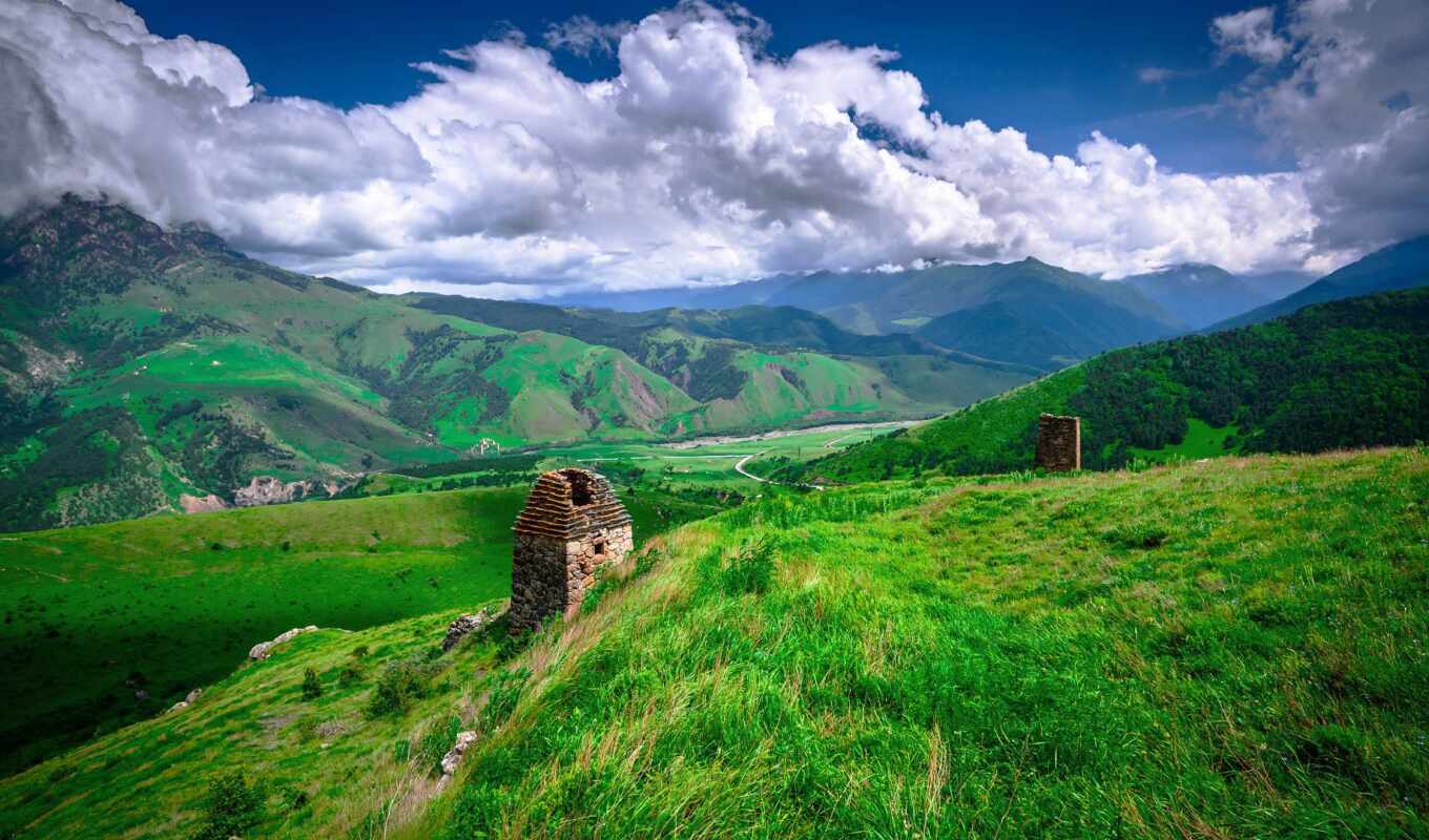 nature, sky, blue, snow, mountains, wild, mountains, mountains, kavkaz, ingushet, ingushet