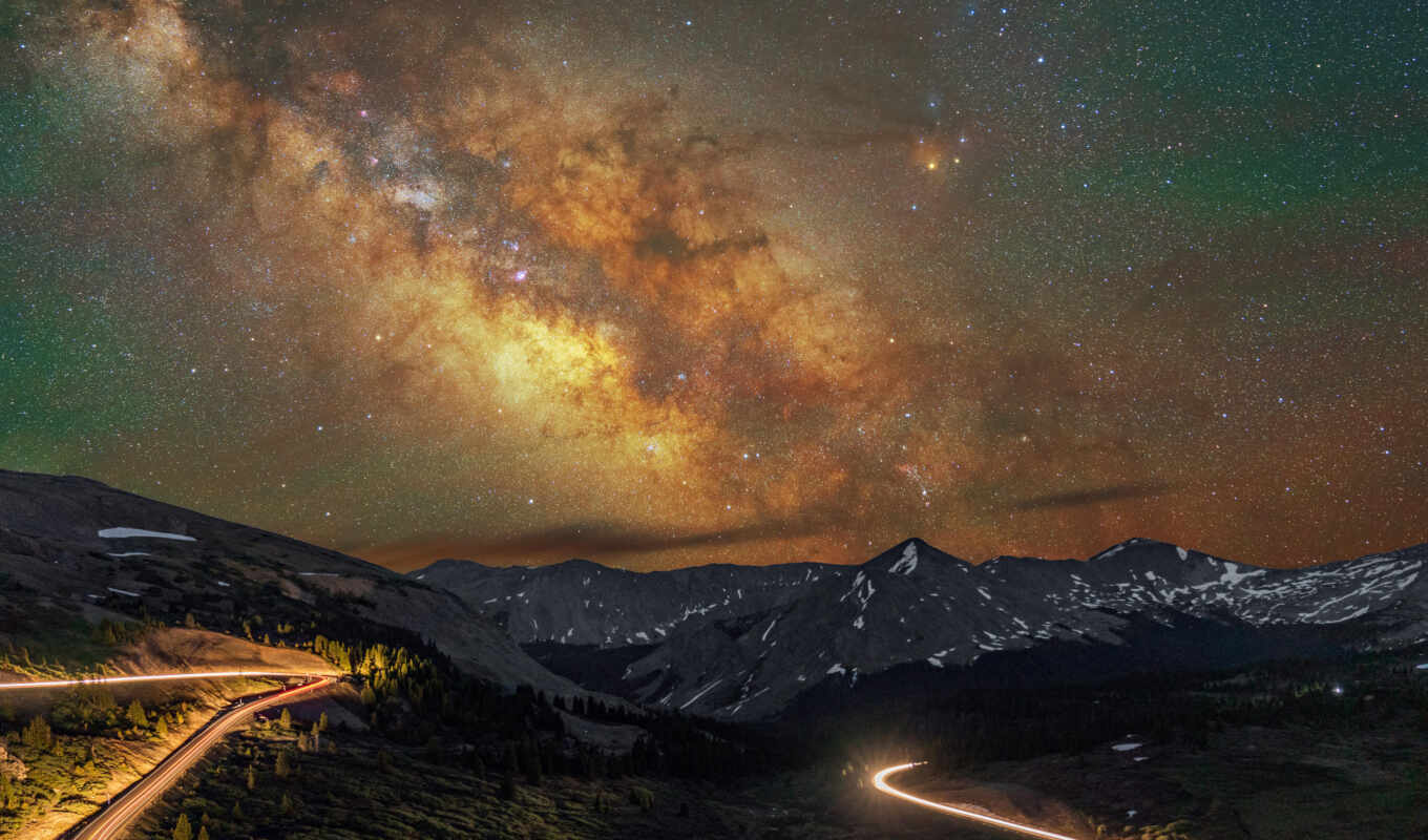nature, photo, background, mountain, road, long, milky, way, colorado, pass, exposure