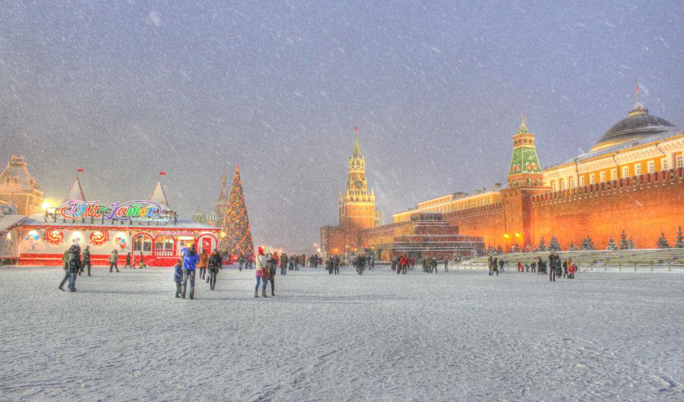 new, moscow, square, year, red, moscow