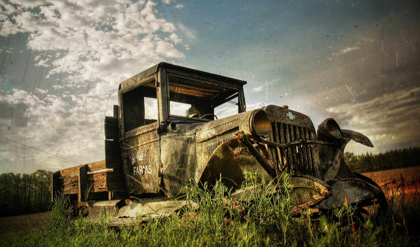 cars, trucks, truck, old, rusty