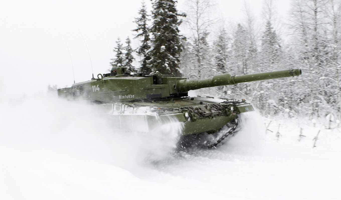 combat, леопард, зима, танк