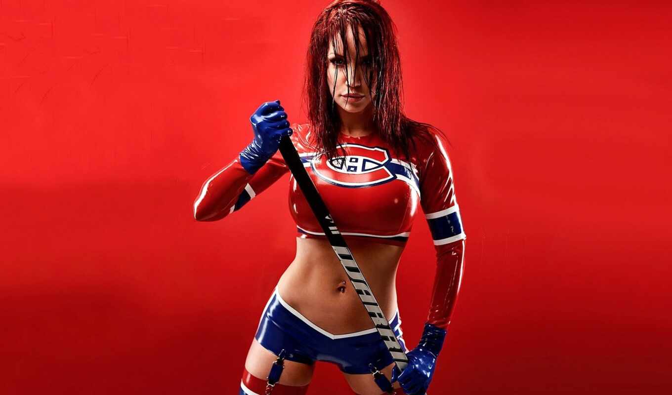 girl, breast, model, hockey player, adding, Bianca, beauchamp, stick, pictures