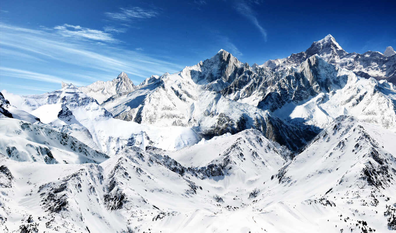 desktop, free, снег, гора, mountains, snowy