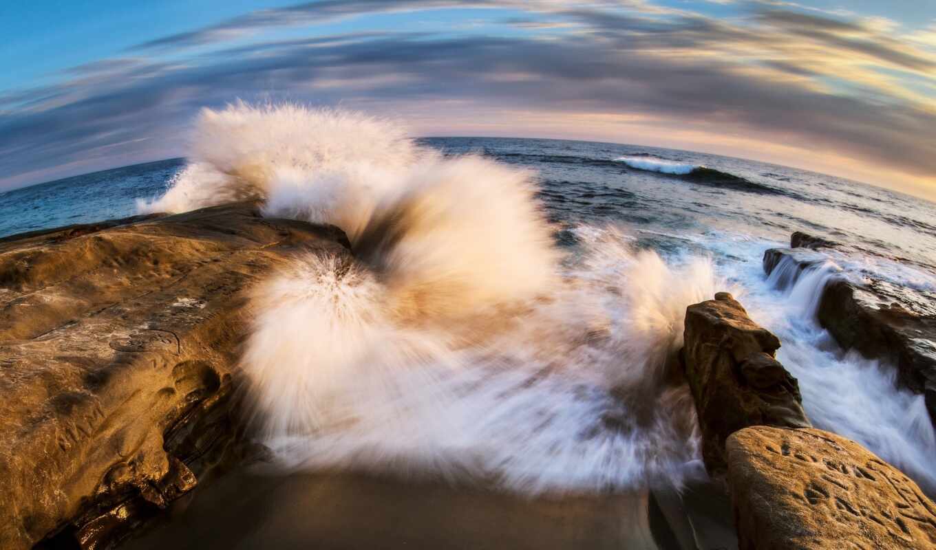 rock, sea, ocean, wave