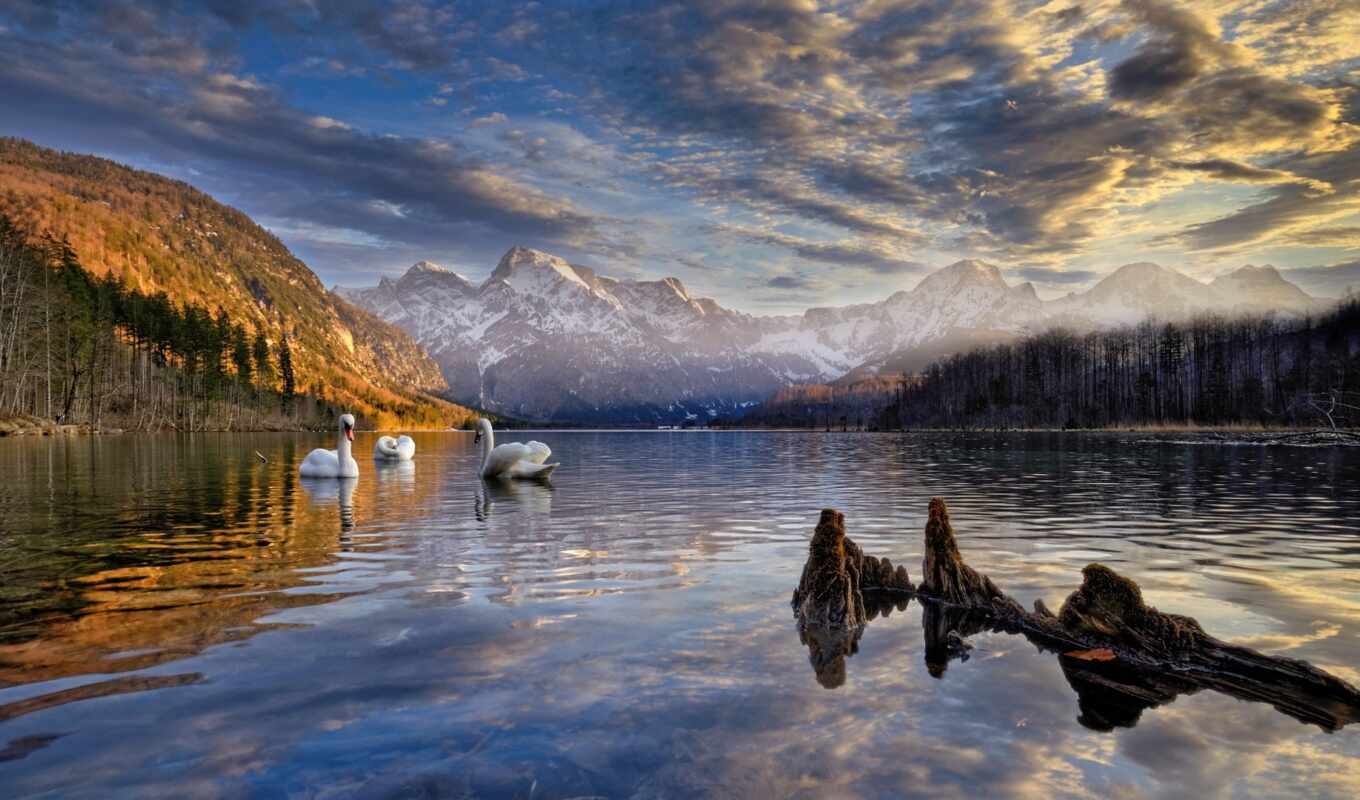 озеро, природа, гора, landscape