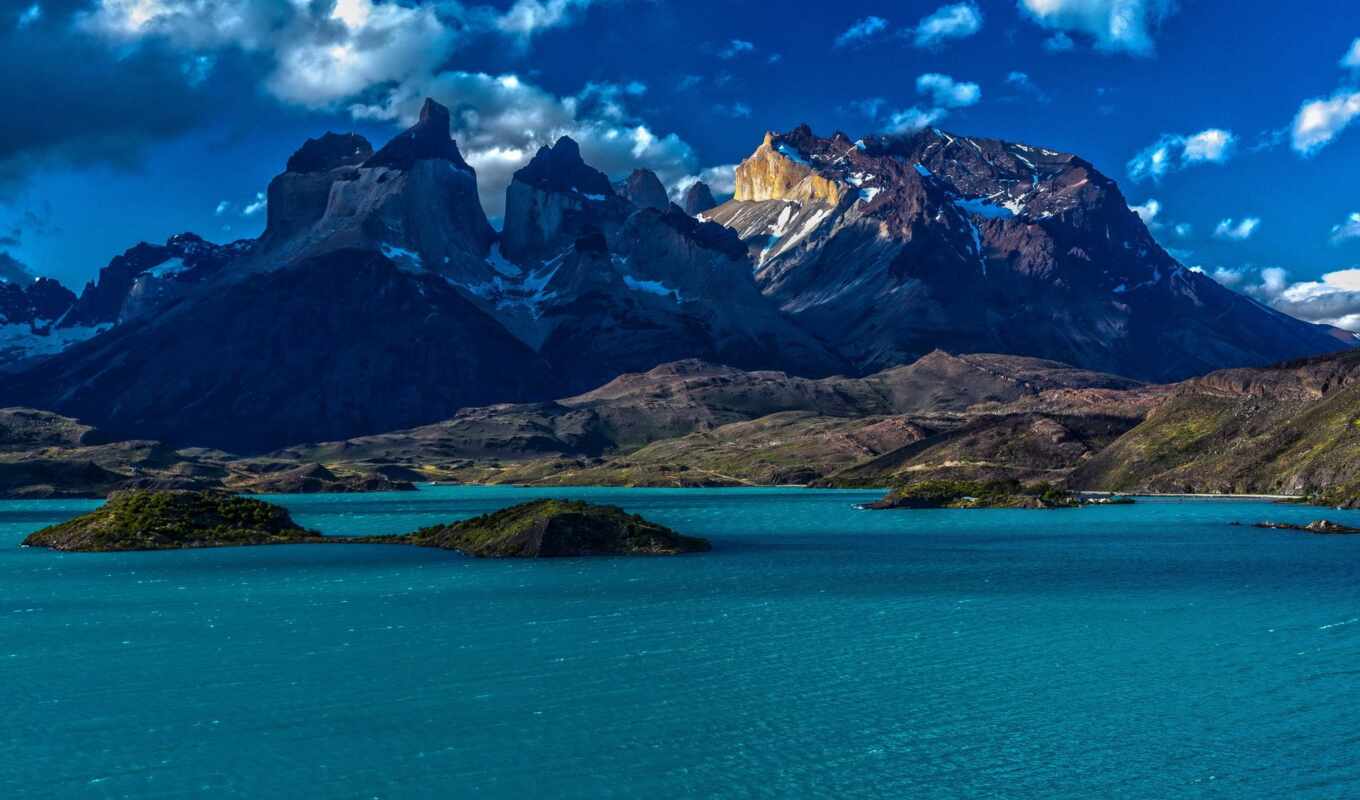 природа, гора, море, mountains, chile, patagonia, горы