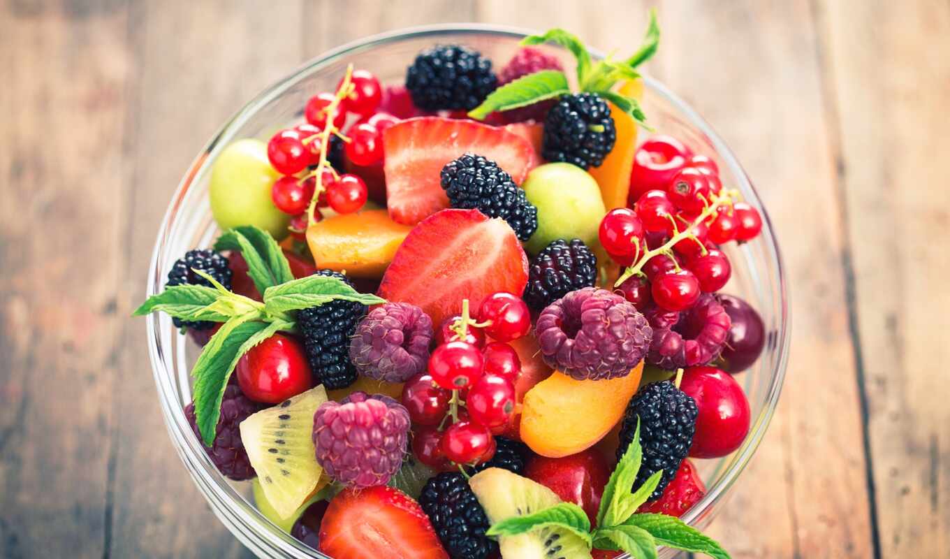 еда, чаша, mix, плод, малина, healthy