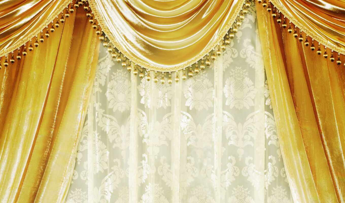 золотистый, gold, curtain