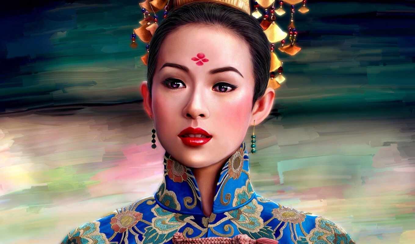 девушка, portrait, китаянка