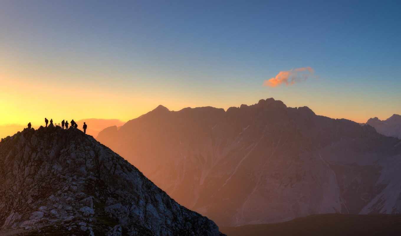 light, sunrise, mountain