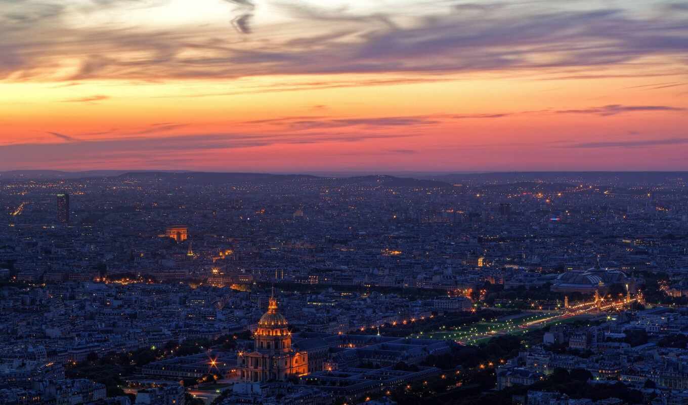 город, париж, панорама