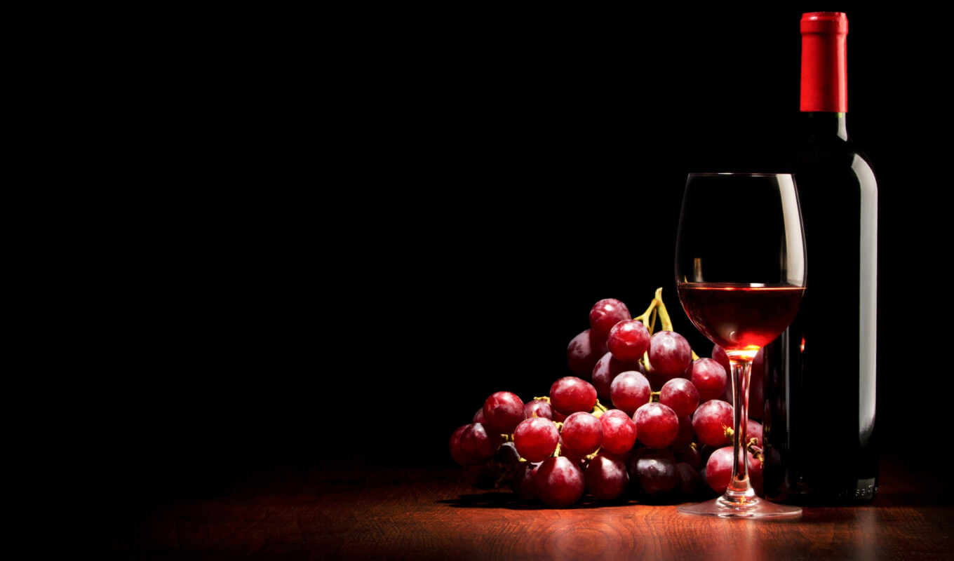 glass, вино, виноград, бутылка