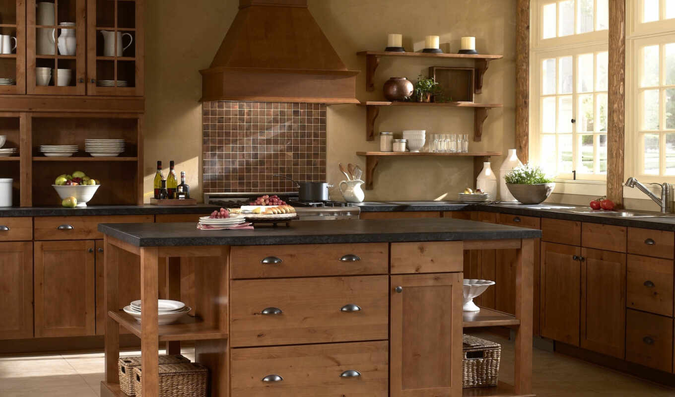 кухня в деревянном стиле без смс