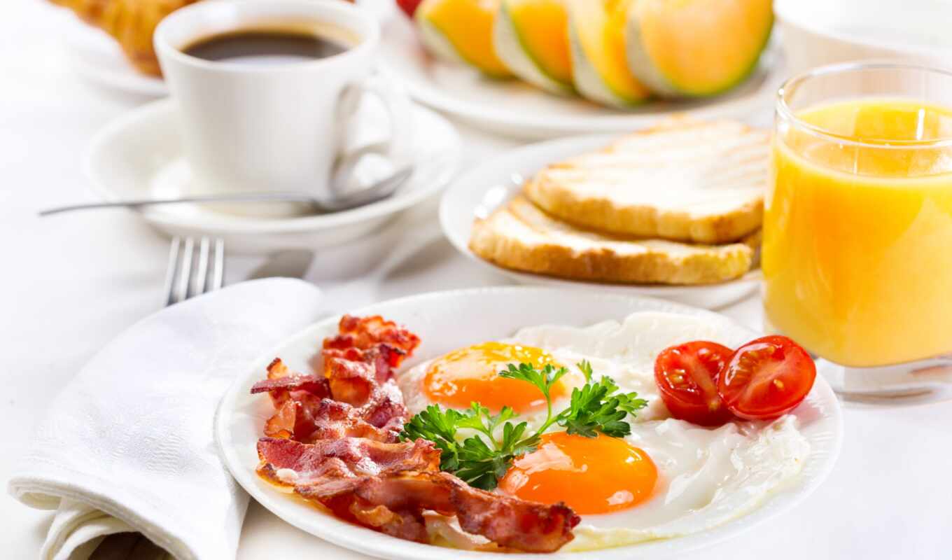 meal, coffee, clipart, juice, breakfast, fruits, eggs, croissants, bacon