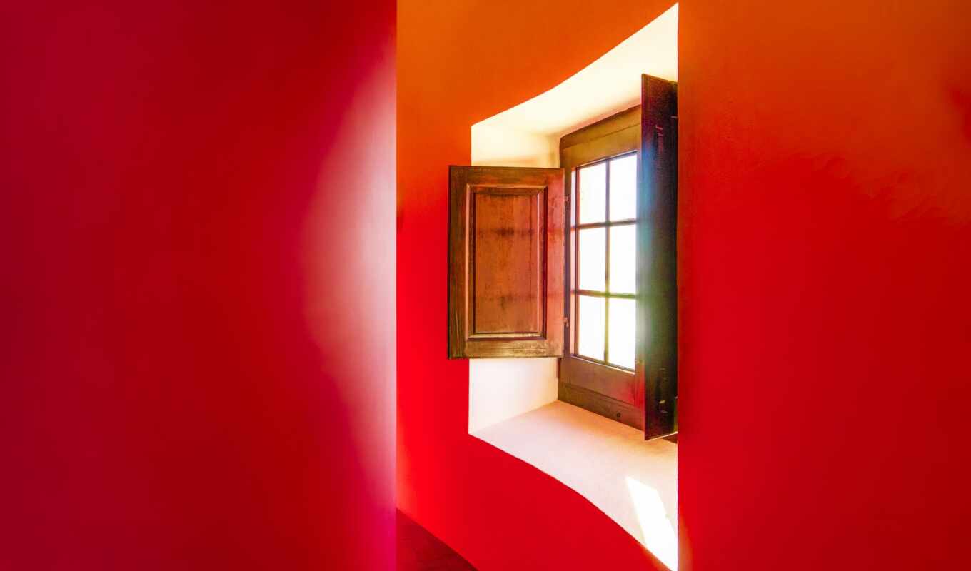 windows, комната, окно, red, интерьер