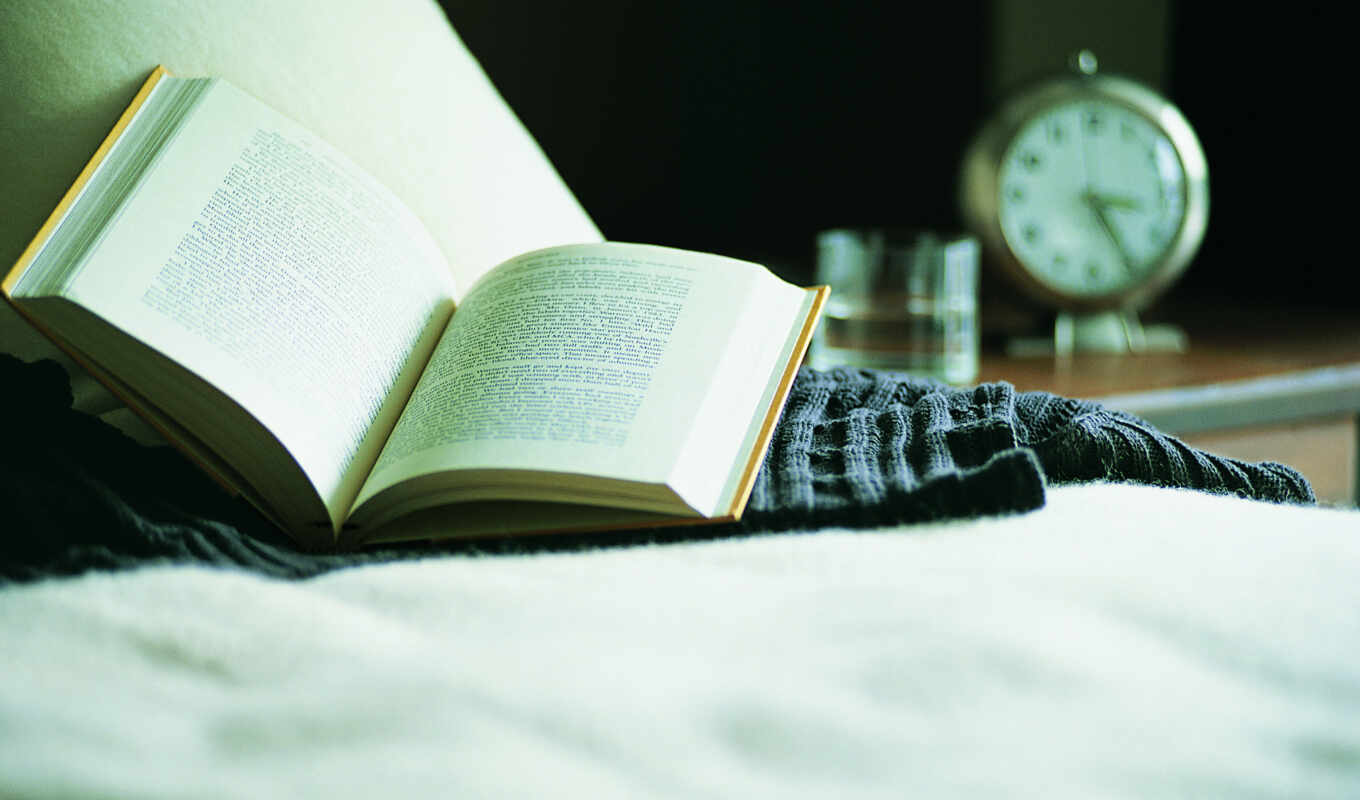 книга, диван, кровать, ложь, reading