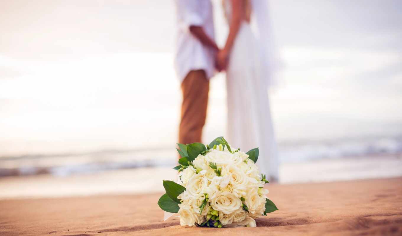 замуж, just, свадебный, пара, images, you, stock, пляж, море, flowers, 