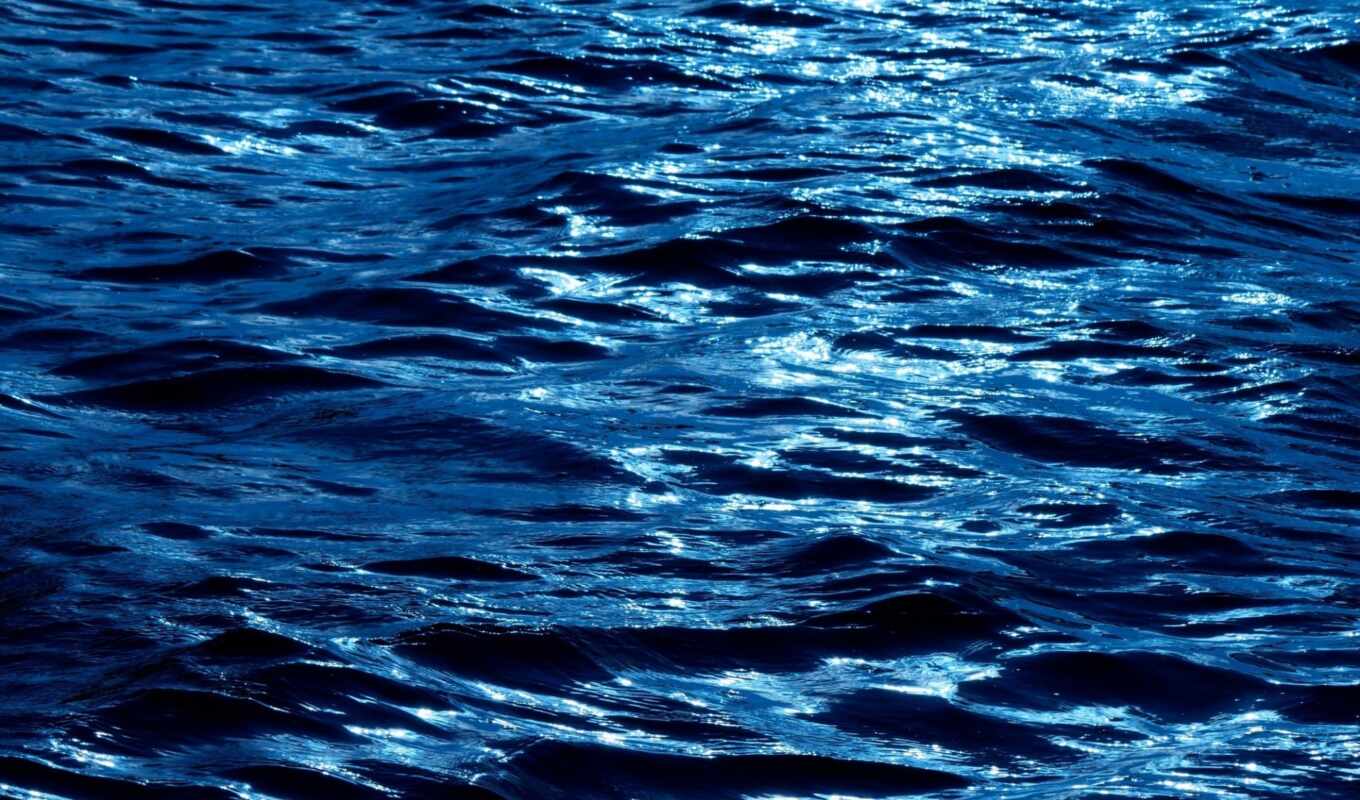 blue, water, ripples, the waves