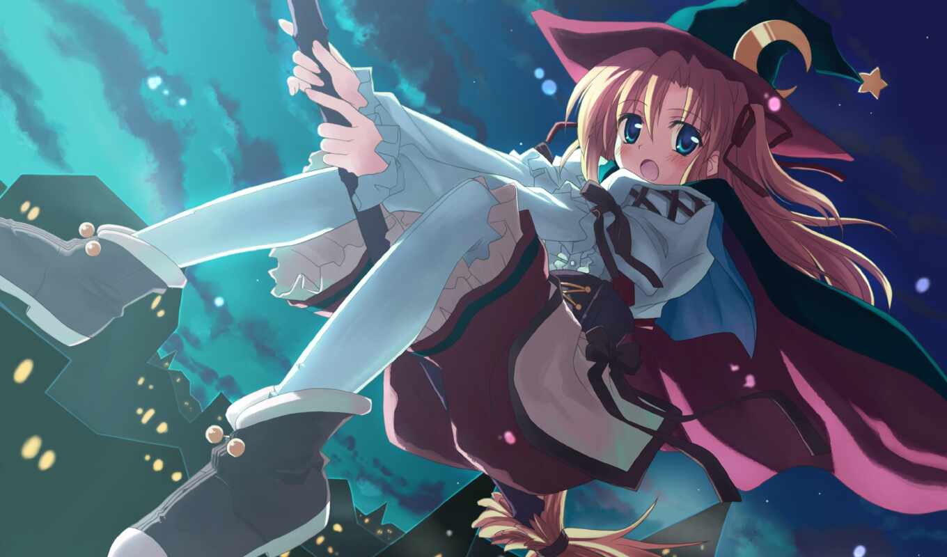 free, background, anime, girl, witch, halloween, scared