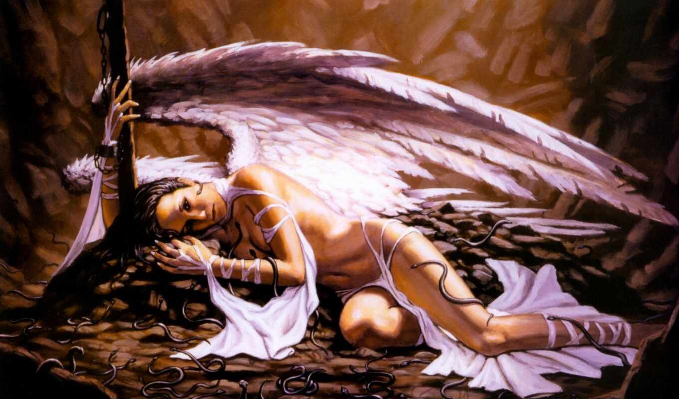 девушка, лежит, angel, among, ангелы, ангела, крыльями, devushki, бабочки, темницы, ползающими