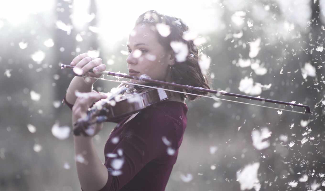 music, girl, violin