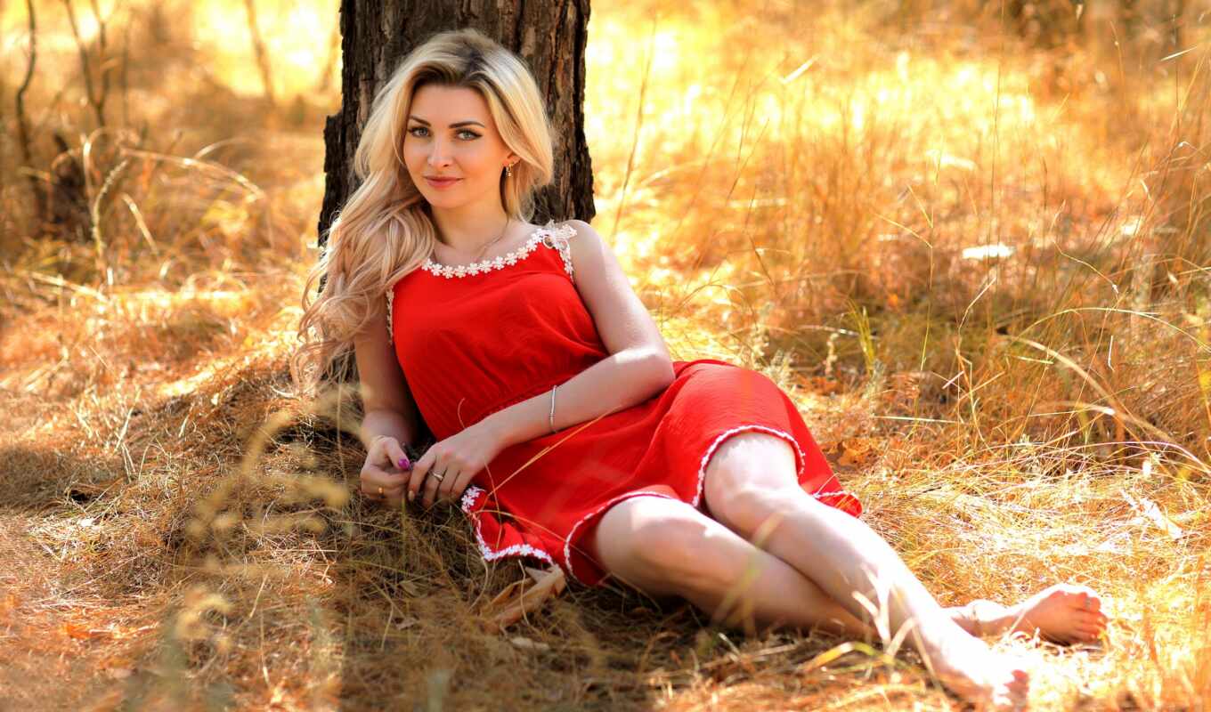 woman, blonde, model, dress, outdoors, Murat