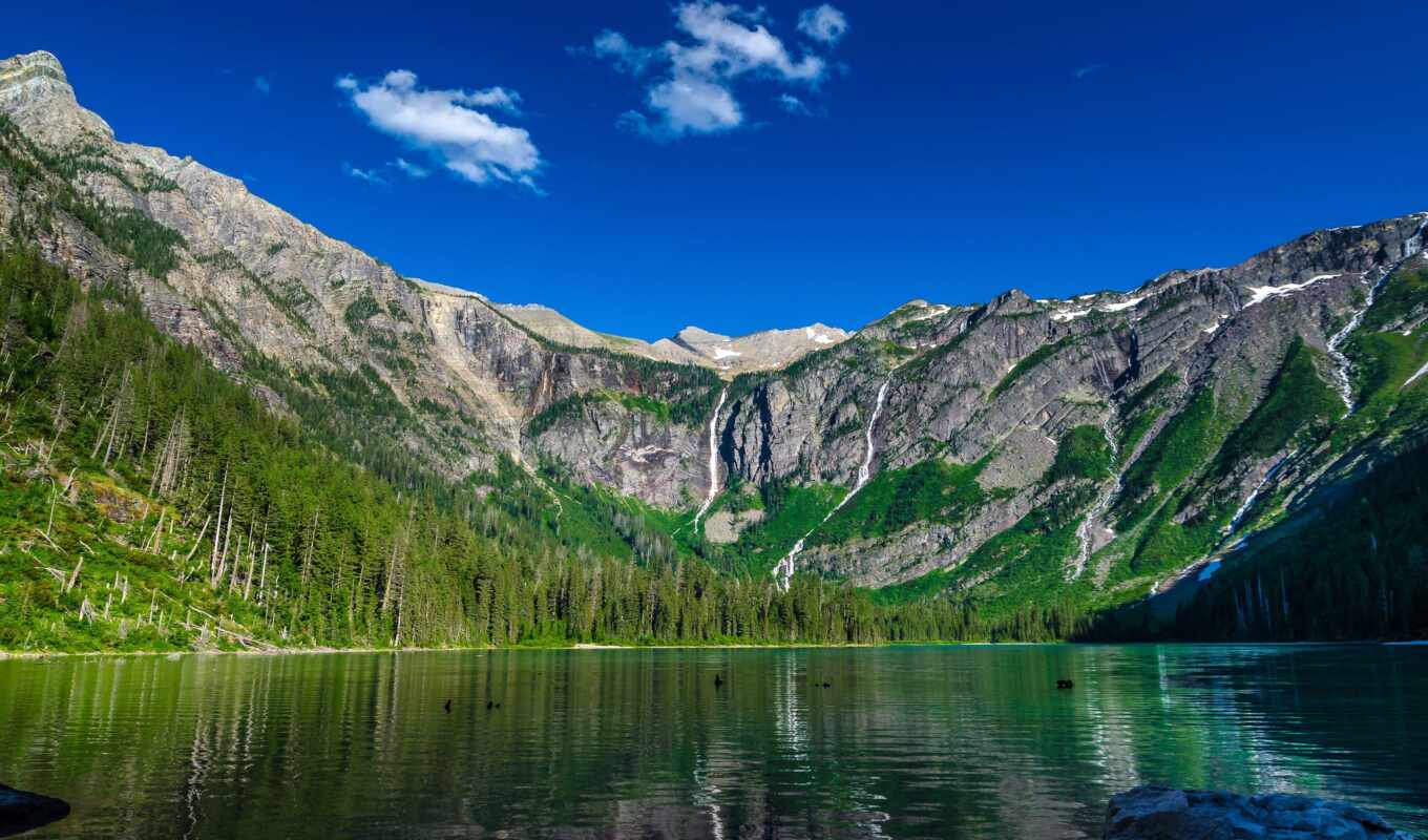 озеро, природа, desktop, широкоформатные, гора, горы