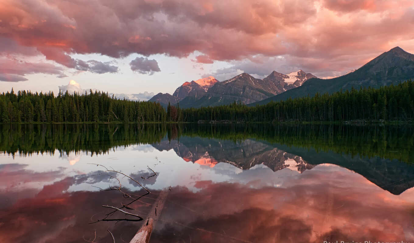 mountains, lake, Canada, national, banff, fleet