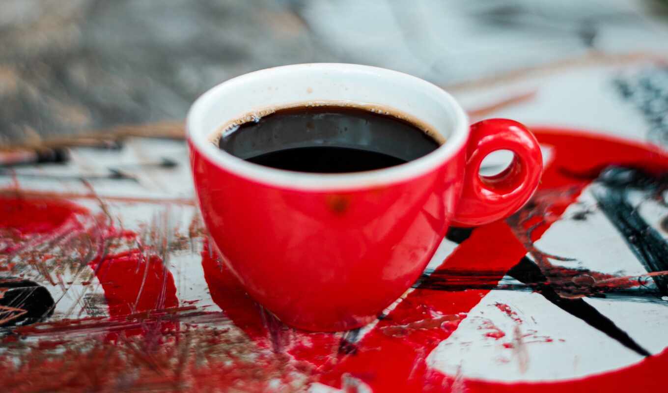 coffee, red, cup