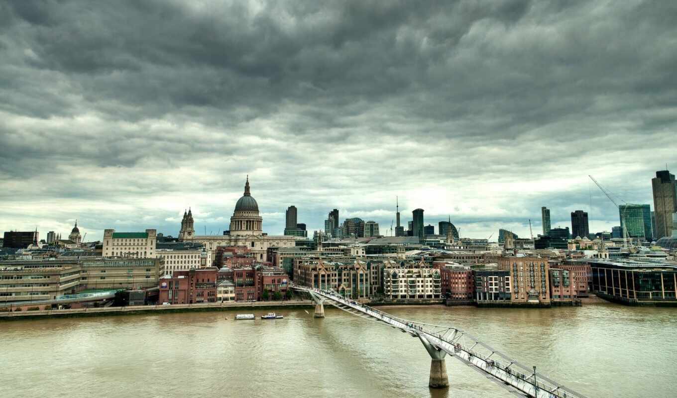 мост, англия, london, река, millennium
