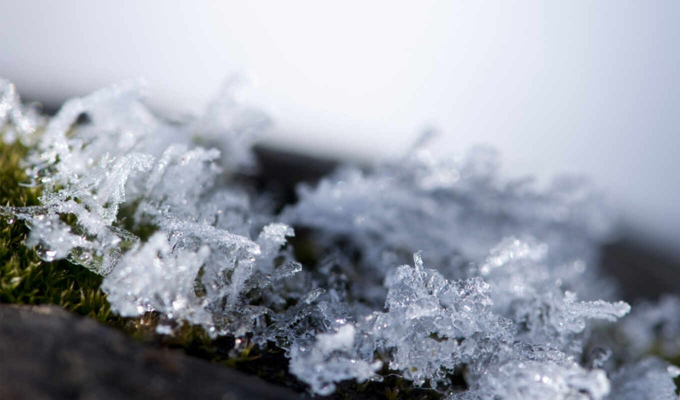 macro, frost, snowflakes, crystals