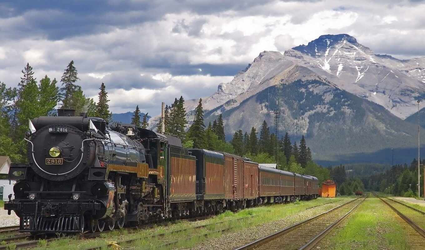 road, a train, iron, wait, amazing, mountains, trains