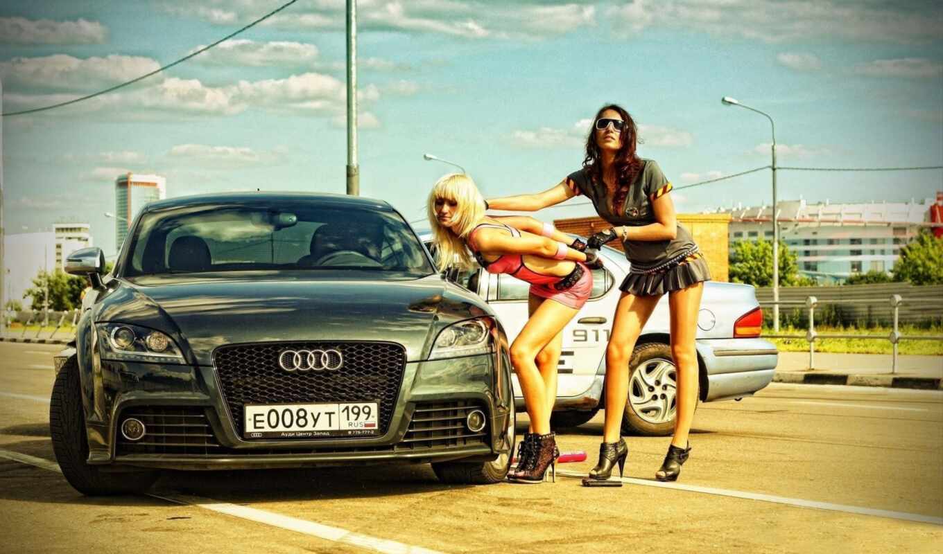 girl, car, kobiety